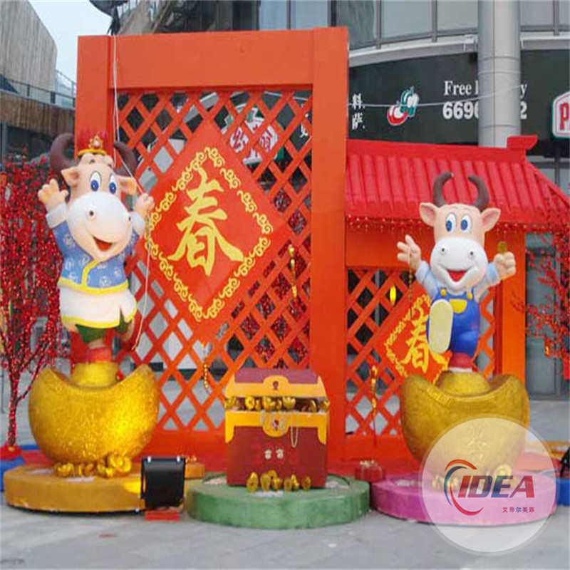 厂家定制玻璃钢卡通雕塑售楼处人物落地创意摆件商场美陈大型公仔